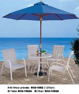 2.7M Commercial Outdoor Waterproof Cafe Restaurant Garden Wooden Patio Umbrellas