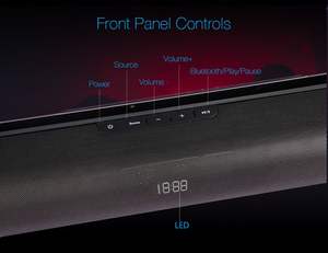 Barre de son TV 80W 2.1 avec caisson de basses filaire en bois, DSP, basses profondes, système audio home cinéma HDMI ARC Optique pour salon - Product Image 3