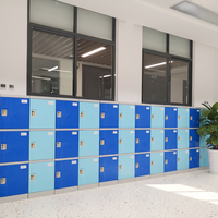 Loker Sekolah Plastik Modern Toppla 15 Pintu dengan Kunci Elektronik dan Rak yang Dapat Disesuaikan