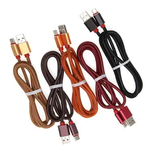 1M USB Cable PU Leather Fast Charger Cable Data Cord For iPhone 14 13 Mini 12 11 Pro XS Max XR X 8 7 6 iPad Phone Charge Wire