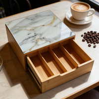 Organisateur de capsules de café en bois de bambou naturel - 20 compartiments multifonctionnels pour K-Cup