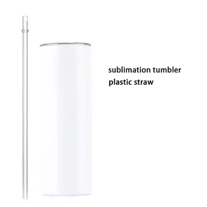 USA Warehouse 20oz Double Wall Sublimation Blanks Mugs Stainless Steel Tumblers With Straw And Rubber Bottom