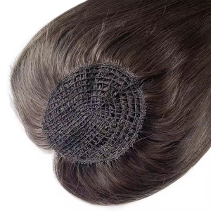 Meilleure qualité 100% cuticule alignée vierge droite cheveux humains Topper résille cheveux toupet pour les femmes européen Remy cheveux <span class=keywords><strong>Topping</strong></span> - Product Image 1