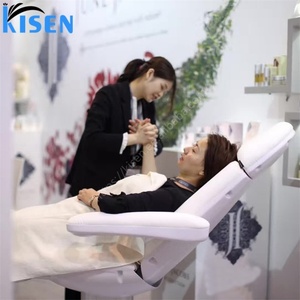 KISEN Professional Electric 3/4 Motors Commercial Salon Spa Massage <b>Table</b> Beauty Salon Lash Bed Luxury <b>White</b> Base Facial Spa Bed - Product Image 6