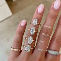 Bague de fiançailles solitaire personnalisable Better Star en or 18 carats, diamant de laboratoire ovale ou coussin de 1 à 5 carats, pureté VVS, certifié IGI