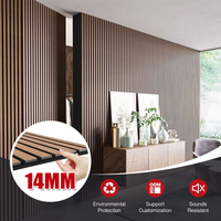Panneaux de bois minces de 14mm Décoration murale Intérieur Akupanel Panneaux de bois acoustiques insonorisants Panneau mural insonorisé