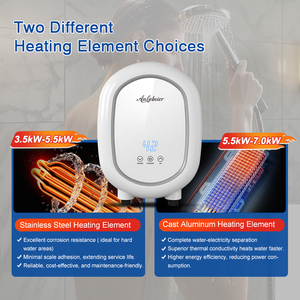 Calentador de Agua Eléctrico Instantáneo sin Tanque de 220V 5.5kW, Pantalla Táctil LED Inteligente, Doble Salida, Temperatura Constante, IPX4, CE - Product Image 6