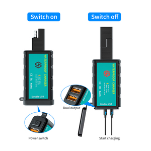 <span class=keywords><strong>Cargador</strong></span> USB Doble para Motocicleta, 12v, Impermeable, con Cable Adaptador SAE, Interruptor de Encendido/Apagado - Product Image 4
