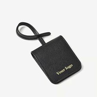 Étiquettes de bagages NOVOTE en cuir véritable personnalisées de haute qualité, fermeture à bouton, résistantes à l'eau, durables, portables, avec lettre, style tendance