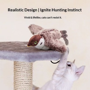Jouet pour chat Sparrow : Oiseau sonore et vibrant, peluche électrique auto-amusante pour soulager l'ennui, avec effets de chant et d'ailes battantes - Product Image 2