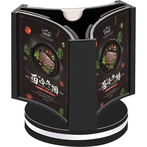 Kejea Custom Tabletop 3 Sides Rotating Menu Stand Triangle Acrylic Leaflets Display Holder