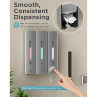 Distributeur de savon mural manuel moderne en plastique rechargeable, pompe à shampoing, conteneur de savon liquide pour hôtel, cuisine, salle de bain