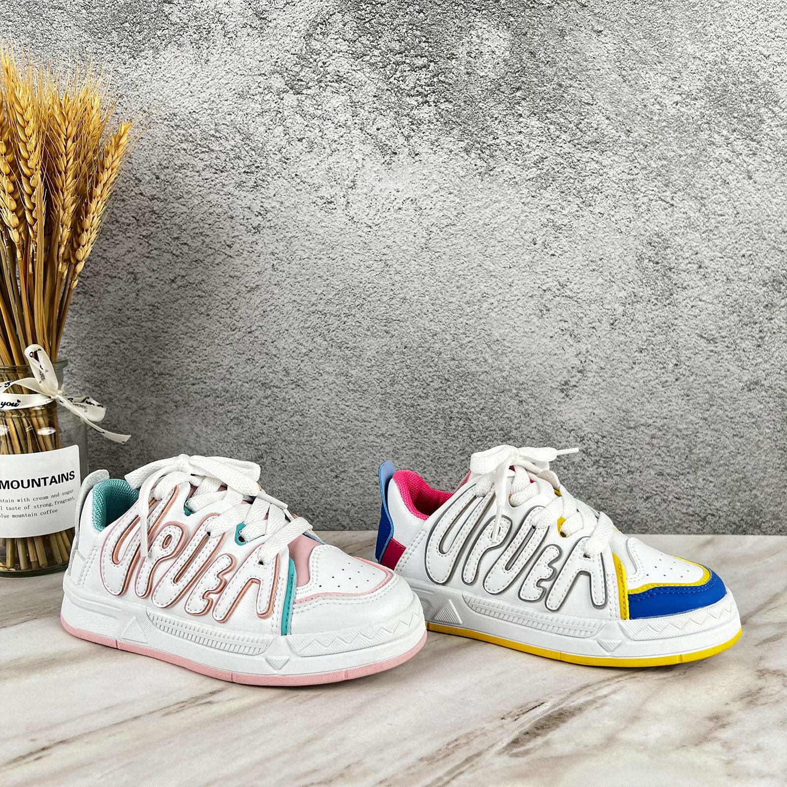 Factory Custom Wholesale Fashion Beautiful Children Campus Casual Sneakers  Running Sports Shoes Walking Style Shoes for Girls