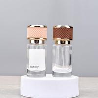 Botol parfum kaca kosong kustom MINI dengan kotak penyemprot pompa Logo cap panas