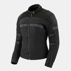 Blouson Moto Femme Noir Personnalisé Toutes Saisons Coupe-Vent Respirant Doublure Amovible Grande Taille OEM 220g 100% Polyester - Product Image 1