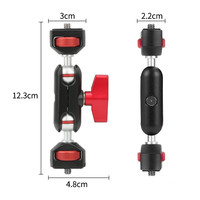 Adaptateur de montage pour pied de support à double rotule pivotant à 360 degrés, bras magique, vis 1/4 pouce, en alliage d'aluminium flexible pour éclairage vidéo et appareil photo reflex numérique