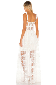 Abiti da sposa da donna estivi personalizzati moda pizzo bianco Sexy <span class=keywords><strong>abito</strong></span> da <span class=keywords><strong>damigella</strong></span> d'onore abiti da ragazza Maxi <span class=keywords><strong>abito</strong></span> da sera - Product Image 2