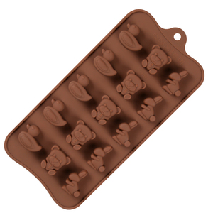 <b>Silicone</b> Making DIY Children's Chocolate Mold Animal Design 15-Cavity Food-Grade Material Baking <b>Tool</b> - Product Image 1