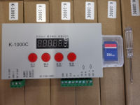 Kontroler LED Terprogram K1000C Kontrol DMX512 Addressable Single Double-wire IC WS2811 2812 2048 Piksel Kontroler Kartu SD
