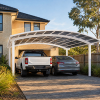 Abri de voiture moderne de luxe en alliage d'aluminium double, imperméable, pour jardin et allée de maison