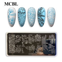 Plaque de stamping florale pour ongles, motifs de fleurs sauvages, feuilles et vases, en acier inoxydable, pour impression d'ongles DIY