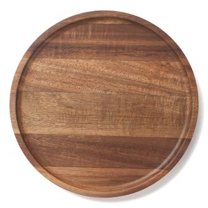 Bandeja Redonda de Madera, Bandeja Decorativa de Madera de Acacia para Mesa de Centro y Decoración del Hogar, Tabla de Madera para Aperitivos y Charcutería - Product Image 1