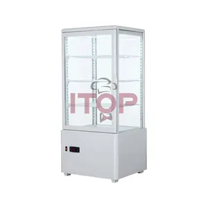 Geladeira de vidro com 4 lados, de qualidade, inoxidável, para geladeira, refrigerador, bolo, vidro de 4 lados, para venda