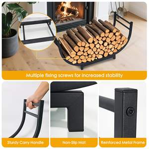 Soporte de almacenamiento de madera personalizado al por mayor estante de leña fácil interior de <span class=keywords><strong>metal</strong></span> para exteriores a la venta - Product Image 3