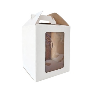 Cao Bánh hộp với bánh Hội Đồng Quản Trị Lớn tầng bánh tàu sân bay với cửa sổ rõ ràng xử lý Trắng bánh đưa ra container Bánh hộp - Product Image 5