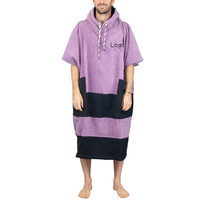 Vente en gros Logo personnalisé Microfibre ou coton Surf Enfants Poncho Serviette de plage Adulte à capuche Surf Poncho Serviette