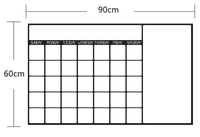 Autocollant mural tableau blanc calendrier mensuel 60x90cm, auto-adhésif, effaçable à sec, imperméable, écologique, planificateur décoratif pour la famille