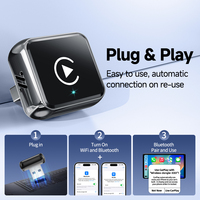 Grandnavi 4 en 1, Dongle Inalámbrico CarPlay, Android Auto, Airplay, Mirrorlink, BT, Reproductor de Música, Control por Voz Siri, Google Maps