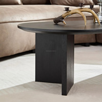Table basse ronde noire en bois de frêne massif au design nordique Mobilier de maison moderne pour salon ou hall d'hôtel