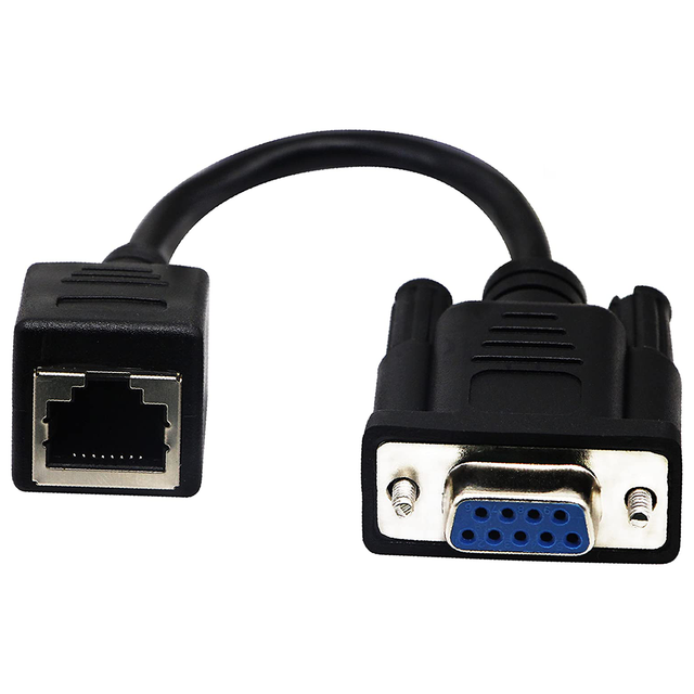 DB9 9-Pin Male-Female RJ45 CAT5/CAT6 Ethernet Adapter Cable Braid Shielding Bare Copper Conductor PVC Computer Home Theater