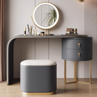 Coiffeuse de luxe moderne en bois pour chambre à coucher avec miroir