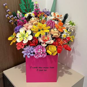 Belle DIY Rosa de Ladrillo, Flor Artificial, Ramo Eterno, Planta en Maceta, Juguete Educativo de Ensamblaje, Plástico ABS - Product Image 1