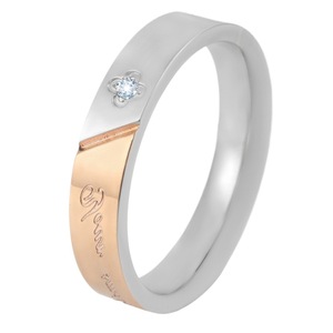 yunnique <b>Titanium</b> Steel Diamond <b>Ring</b> Round Brilliant Cut Unisex Wedding Band Everyday Wear - Product Image 5
