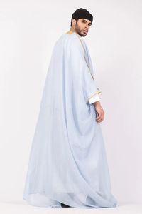 Zware islamitische Tobey semi-transparante patchwork Jubba Abaya Bisht mannenkleding Arabische stof <span class=keywords><strong>Qatar</strong></span> Koeweit Kurta ontwerp Oman - Product Image 2