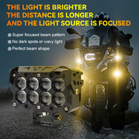 Phares de moto à 8 lentilles JHS, phares LED, feux de route avec refroidissement par ventilateur, feux de travail, ampoules antibrouillard pour moto, camion, voiture