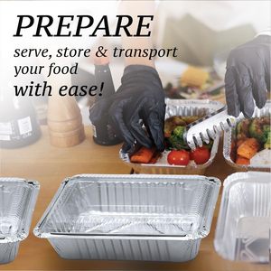 10, 20, 50 pièces de contenants alimentaires jetables en aluminium de qualité alimentaire, barquettes rectangulaires en aluminium avec couvercles - Product Image 5