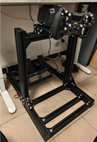 Cockpit de simulation de course abordable, pliable, léger, en alliage série 6000, modèle carré pour jeunes, avec base de volant avant