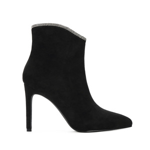 אייקוני נשים עקב גבוה הקרסול חורף מוצק גובה דפוס עלייה עם רינסטון נוח ללבוש מסוגנן - Product Image 4