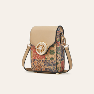 Bolso Bandolera para Celular <span class=keywords><strong>de</strong></span> Mujer, Diseño Vintage <span class=keywords><strong>con</strong></span> Estampado <span class=keywords><strong>de</strong></span> <span class=keywords><strong>Corcho</strong></span>, Mini Bolso <span class=keywords><strong>de</strong></span> Hombro <span class=keywords><strong>con</strong></span> Cierre - Product Image 2