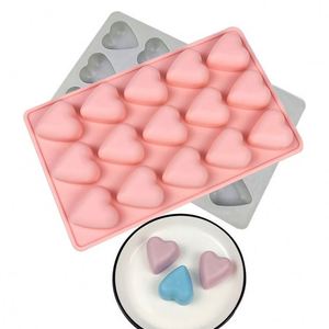 15 Cavities 3D Silicone Heart Shaped Mold Ice Cube Cake Jelly Chocolates Molds - Product Image 1