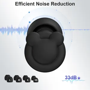 Protetor de silicone para os ouvidos, protetor pessoal para dormir, com função de redução de ruído, proteção auditiva estilo desenho animado