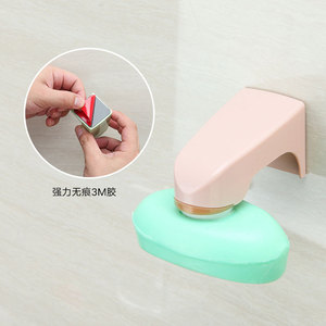 Wall Mounted Soap Dish Plastic Self Drain Minimalist Design For Bathroom Green Pink Gray Blue White - Product Image 1
