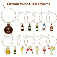 Échantillon disponible : Breloques décoratives en émail pour verres à vin, identificateurs réutilisables pour bouteilles et verres, étiquettes décoratives pour fêtes et bars
