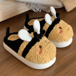 XIXIXITIAO doux confortable chaud fonctionnel femme chaussures enfants maison <span class=keywords><strong>chaussette</strong></span> feutre <span class=keywords><strong>laine</strong></span> diapositives moelleux hiver abeille dames pantoufles pour femmes - Product Image 6