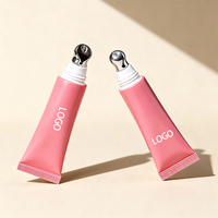 Tube souple vide personnalisé de 15 ml pour brillant à lèvres avec applicateur à pointe métallique, emballage cosmétique vide en plastique pour baume à lèvres