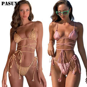PASUXI Vente en gros 2026 Nouveaux maillots <span class=keywords><strong>de</strong></span> <span class=keywords><strong>bain</strong></span> pour femmes Couleur unie Sexy Designer Micro Bikini <span class=keywords><strong>Maillot</strong></span> <span class=keywords><strong>de</strong></span> <span class=keywords><strong>bain</strong></span> 2 pièces pour femmes - Product Image 1